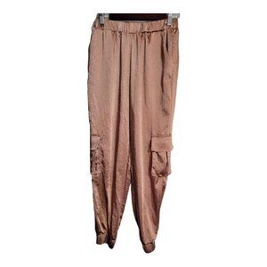 Les soeurs Women Cargo Joggers Metallic    Rose Sz M